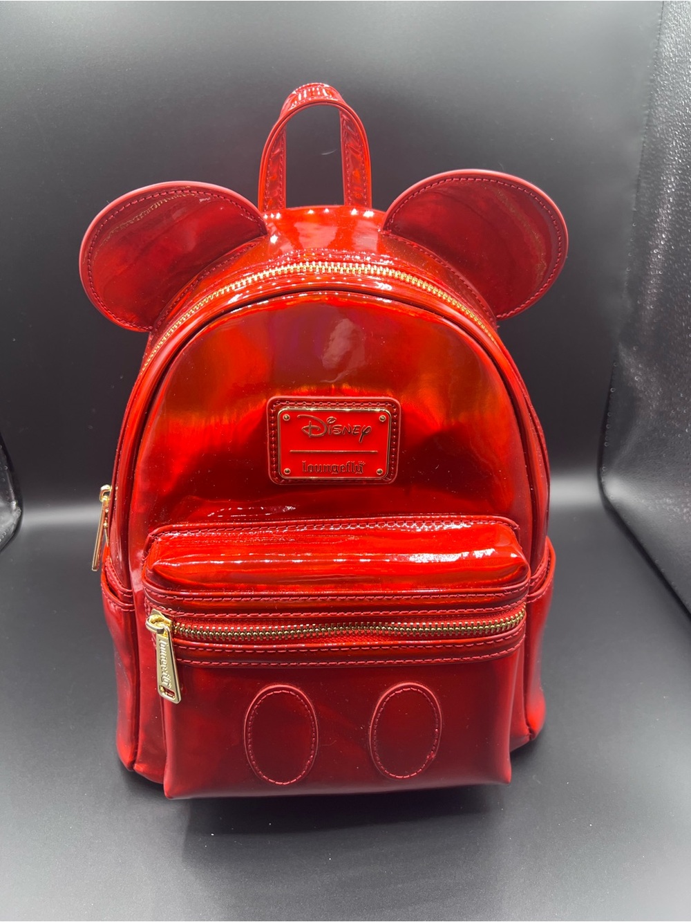 Disney Shiny Red Mickey Ear Mini Backpack